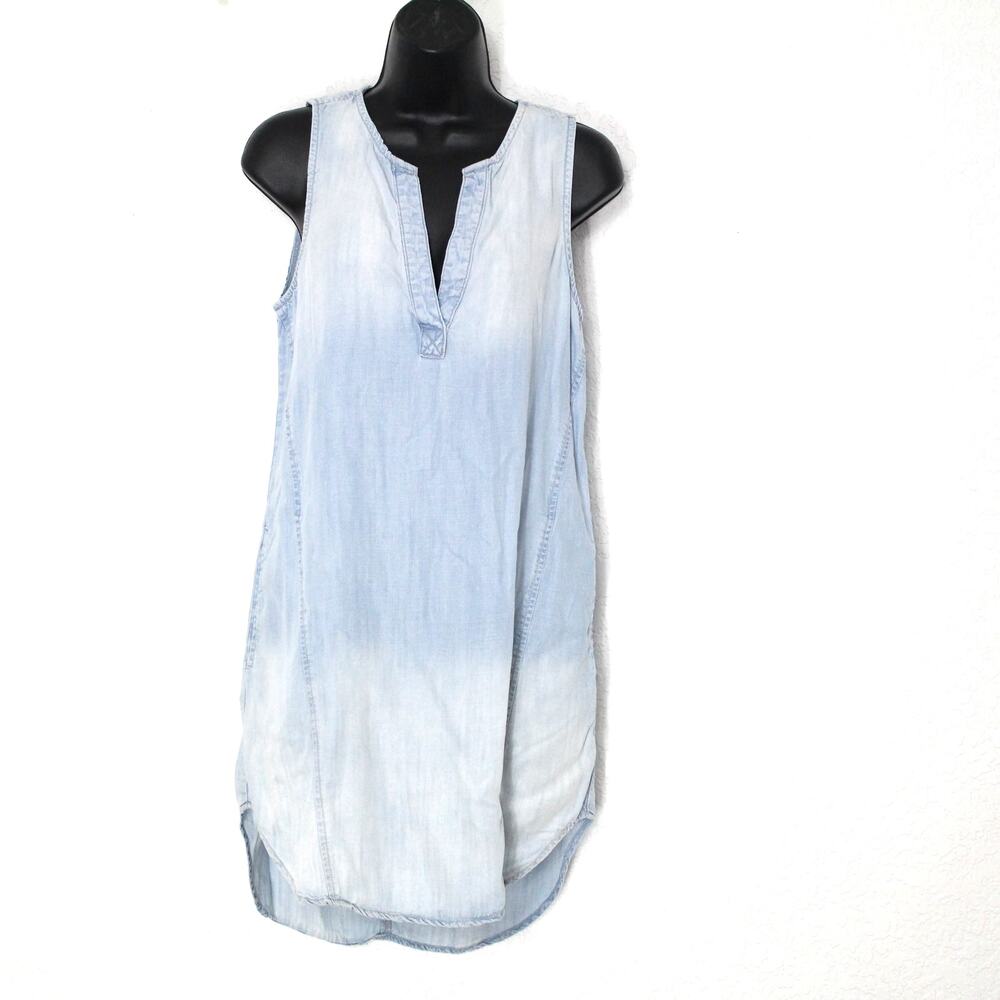 Anthropologie Cloth & Stone Women's Chambray Denim Mini Shirtdress Size XS